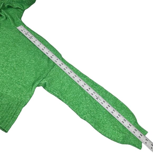 LA Hearts Cropped Boxy Knit Sweater Hoodie Women Size S Oversized Green Cottage - Picture 3 of 8